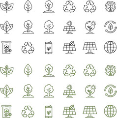 Fototapeta premium Go Green Sustainable icons Eco friendly design renewable energy ecology graphics