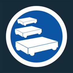 PPE Icon.Paint Trolley Parking Symbol Sign On black Background On black Background