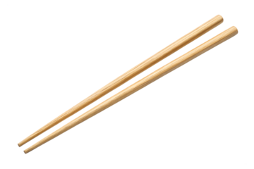 Wooden chopsticks isolated on transparent background