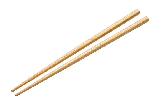 Wooden chopsticks isolated on transparent background