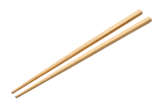 Wooden chopsticks isolated on transparent background