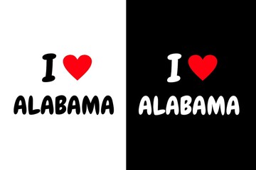 I love alabama text, love, heart and symbol