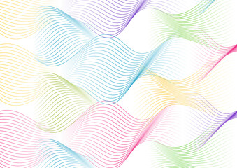 Colorful linear waves pattern elegant abstract background. Vector minimal curves design