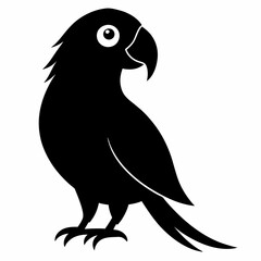 Fototapeta premium Flat Black Parrot Vector