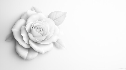Elegant White Rose: Serene Floral Illustration white rose rose flower floral elegant delicate art