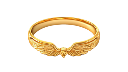 Golden Angels Halo Ring Isolated on White Background