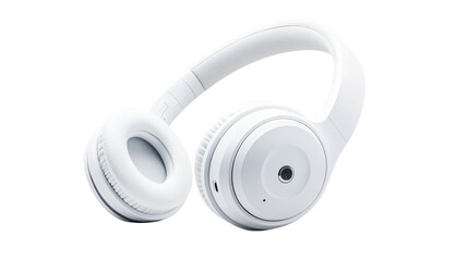 Professional White Headphones on White Background for Audio Equipment Ads
