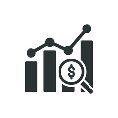 Finance statistic icon. Solid glyph series icon