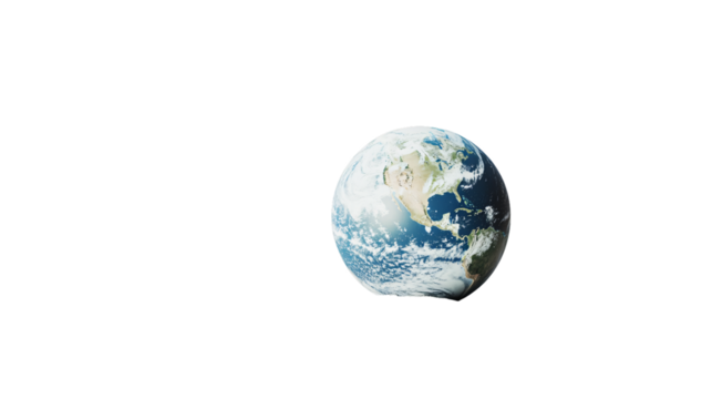 Planet Earth on White Background for Creative Projects