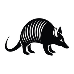 Armadillo Silhouette on white background