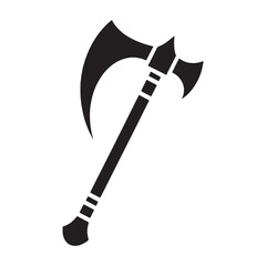 Traditional Halberd silhouette, combining spear and axe in one – Halberd illustration – Minimalist Halberd vector – Weapon silhouette

