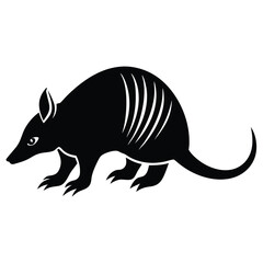Armadillo Silhouette on white background
