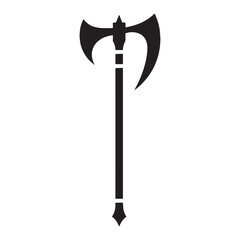 Historic Halberd silhouette, forged for power and reach – Halberd illustration – Minimalist Halberd vector – Weapon silhouette

