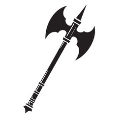 Fierce Halberd silhouette, a medieval warrior’s perfect companion – Halberd illustration – Minimalist Halberd vector – Weapon silhouette


