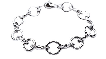 Elegant Silver Bracelet with Charms on White Background for Jewelry Marketing Campaigns