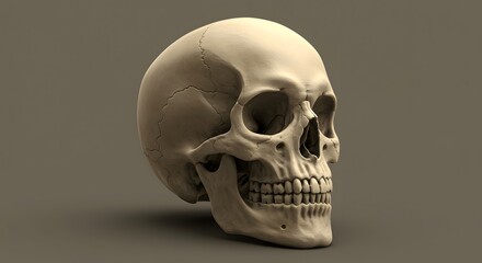 Naklejka premium Human Skull Anatomy Detailed Anatomical Bone Structure