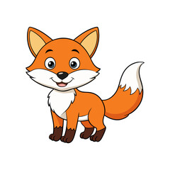Obraz premium Cute Smiling Fox Illustration Design