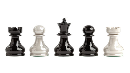 Striking Black and White Chess Pieces Arrangement for Professional Strategies