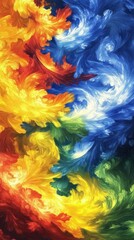 A vibrant abstract swirl of colors blending together in a dynamic, fluid pattern.