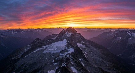 Majestic mountain range at sunrise