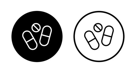 Pills icon logo design. capsule icon. Drug sign and symbol