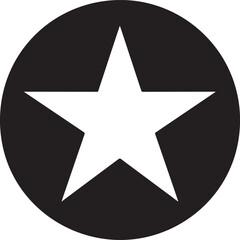 White Star Icon in Black Circle &ndash; Bold Vector Silhouette Design