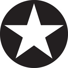 White Star Icon in Black Circle – Bold Vector Silhouette Design