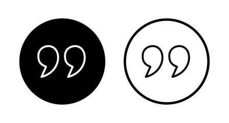 Quote icon logo design. Quotation mark sign and symbol