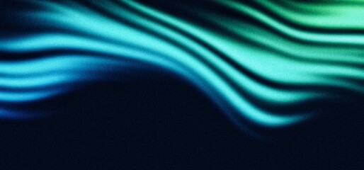 Dark blue green glowing grainy backdrop design. Vibrant blueblack grainy gradient wave website cover design. Neon glowing colors, noise texture effect, wide banner