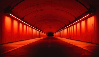 Red tunnel interior