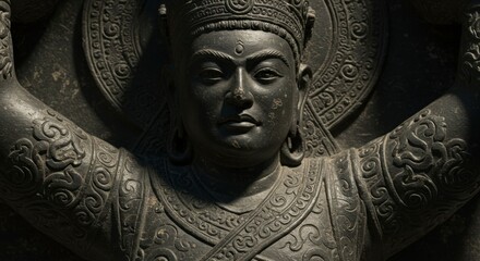 Ancient stone statue face