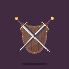 Flat vector Sword icon colorful