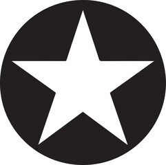 White Star Icon in Black Circle &ndash; Bold Vector Silhouette Design