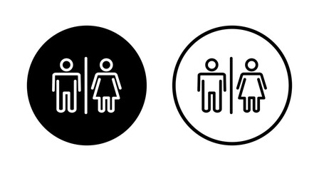 Toilet icon logo design. Girls and boys restrooms sign and symbol. bathroom sign. wc, lavatory