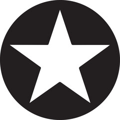 White Star Icon in Black Circle – Bold Vector Silhouette Design