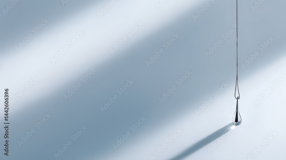 Fototapete a close-up view captures a single dew drop resting on a smooth white surface. the drop casts a gentl