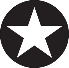 Obraz premium White Star Icon in Black Circle – Bold Vector Silhouette Design