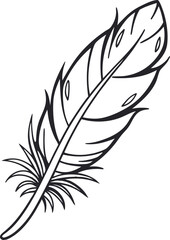 Obraz premium High-Quality Premium Feather Vector Illustration for Creative, Artistic, and Symbolic Design – Modern Minimalist Graphic Element