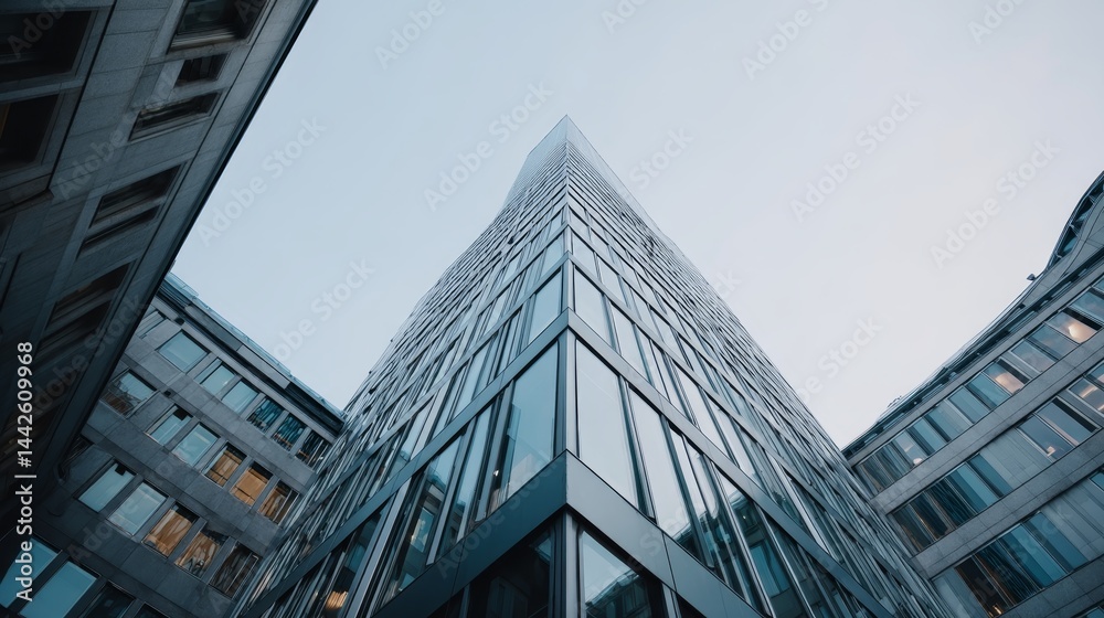 Aufkleber clean geometric lines and subtle reflections of a modern office building create a professional atmos