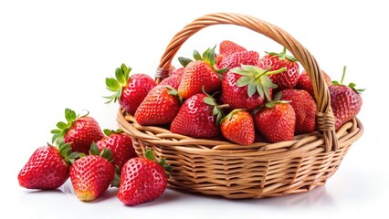 Long Exposure Photography: Juicy Strawberries in a Basket - Red Fruit, Summer Harvest, Vibrant Berries