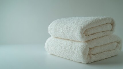Two folded white terrycloth