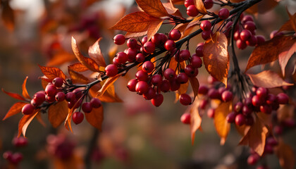 autumn berries, dramatic atmosphere. with white shades