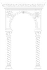East Arch Contour Coloring Facade Template