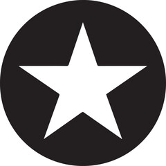 White Star Icon in Black Circle &ndash; Bold Vector Silhouette Design