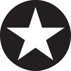 White Star Icon in Black Circle &ndash; Bold Vector Silhouette Design