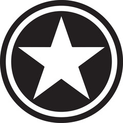White Star Icon in Black Circle &ndash; Bold Vector Silhouette Design