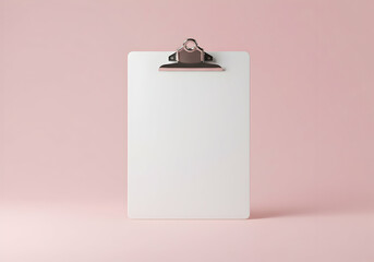 Blank Clipboard on Pink Background Design Mockup Template for Branding and Presentation