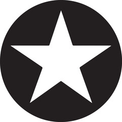 White Star Icon in Black Circle &ndash; Bold Vector Silhouette Design
