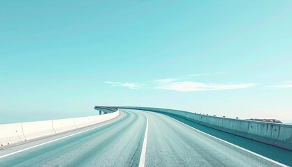 Naklejka premium Winding road journey coastal highway aerial view scenic landscape tranquil environment open sky