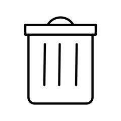 rubbish bin icon white on background